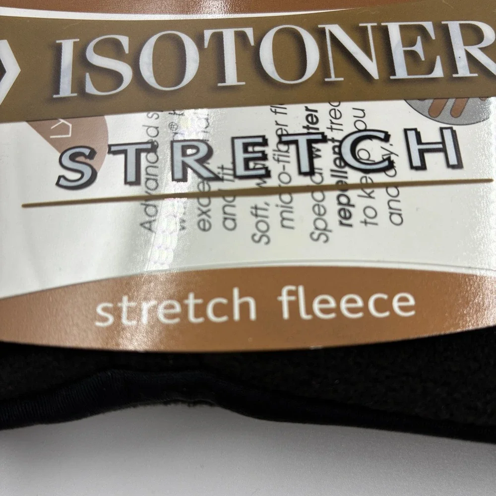 Isotoner Women Black Stretch Fleece Water Repellent Gloves One Size A849K3BLK1SZ